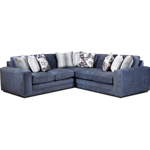 Sectional Sofa in Argo Ash Charcoal Grey Fabric